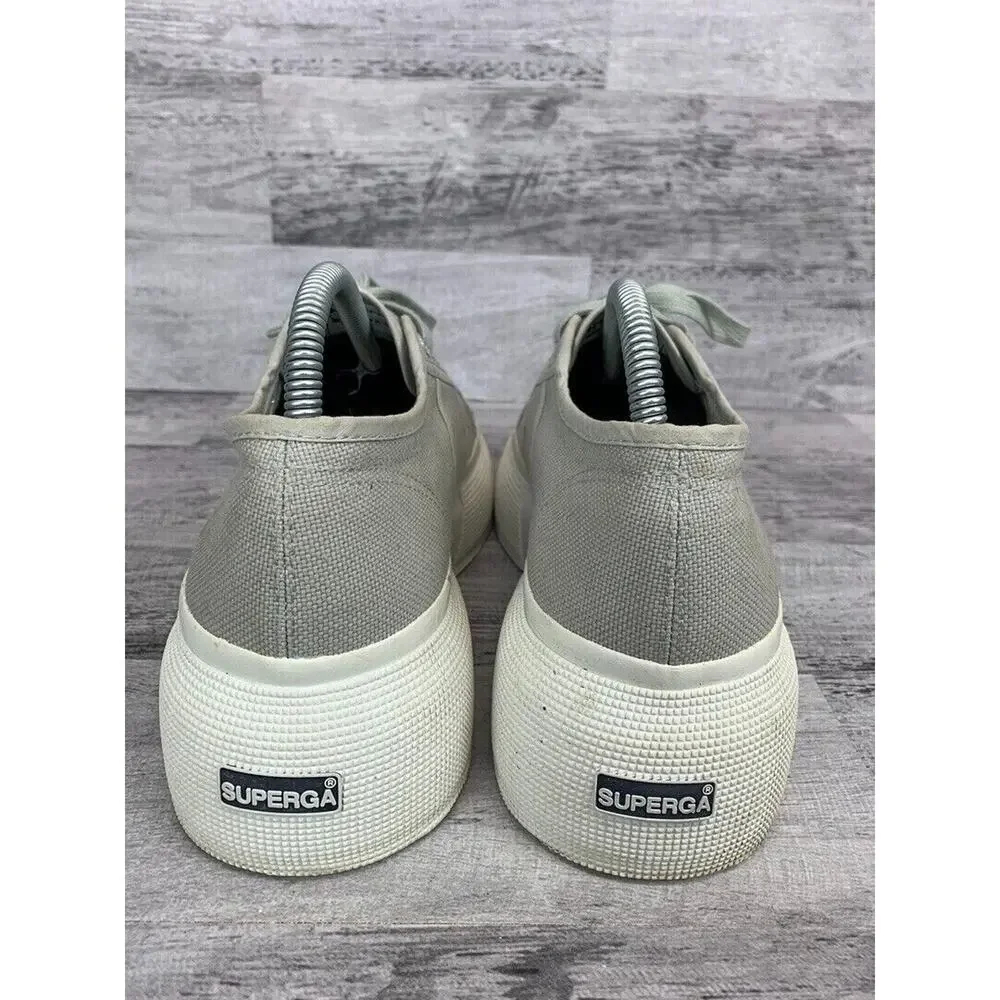 Superga Womens Gray Platform Sneakers Size 8 Canvas & Rubber Sole
